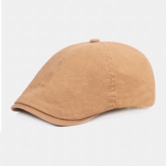 Unisex Bomullsbaskermössa Enfärgad Retro Justerbar Solskydd Newsboy Hatt Målarhatt Åttakantig Hatt