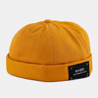 Unisex Bomullsbrevlapp Hip-hop Casual Solskyddshatt Utan Brätte Beanie Hyresvärd Keps Skalkeps