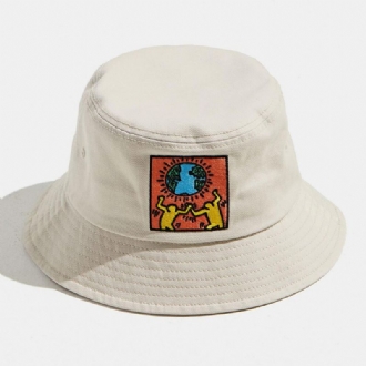 Unisex Bomullsmiljöaktivister I Harmoni Med Naturen Temamönster Utomhus Resesolskydd Bucket Hat