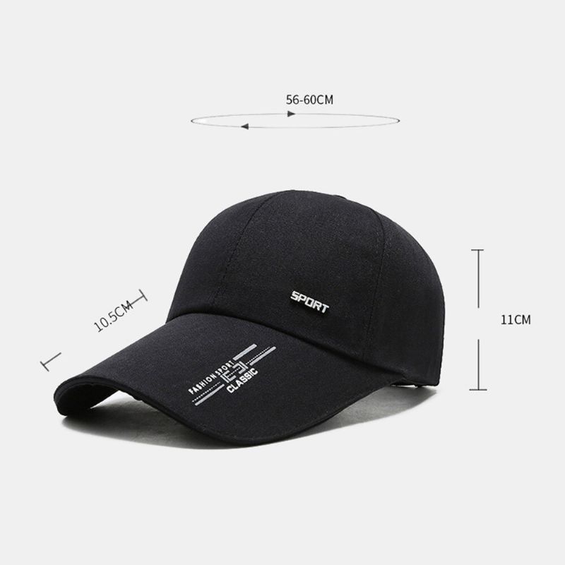 Unisex Casual Canvas Förläng Brätte Väska Brätte Baseballkeps Utomhus Cykling Fiske Solskydd Justerbar Hatt