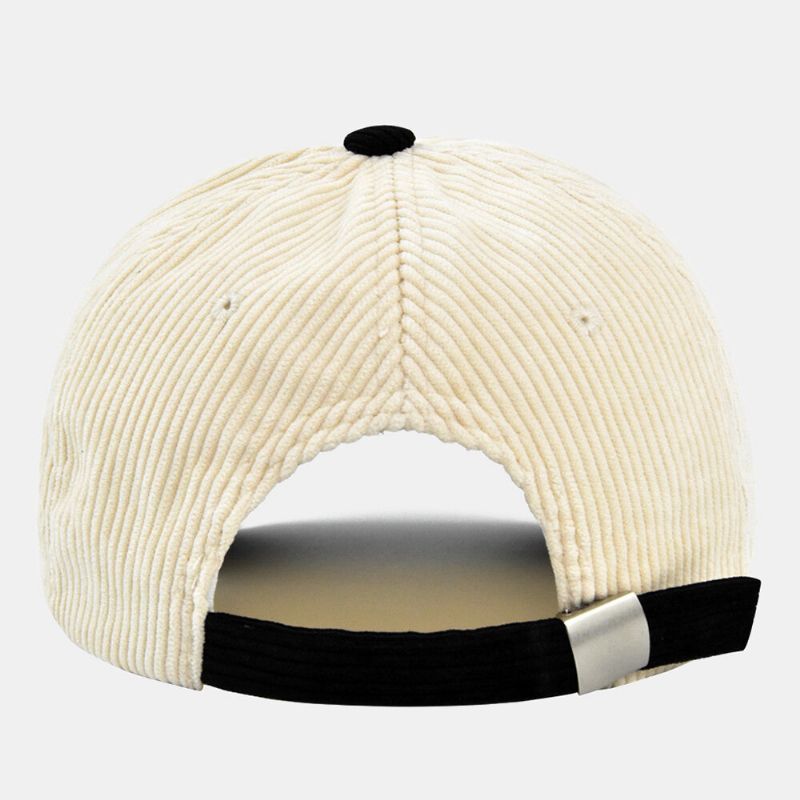 Unisex Corduroy Dome Brevbroderi Baseballkeps Mode Färg Kontrast Värme Ivy Keps