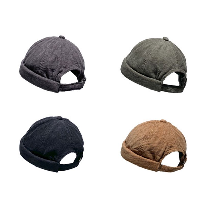 Unisex Corduroy Vintage Casual Justerbar Hip Hop Brättelös Mössa Hyresvärd Hatt Skalkeps