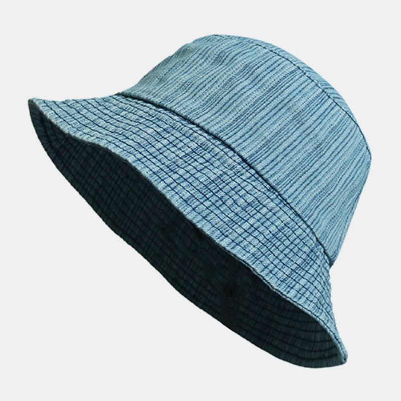 Unisex Denim Randmönster Casual Travel Sunshade Bucket Hat