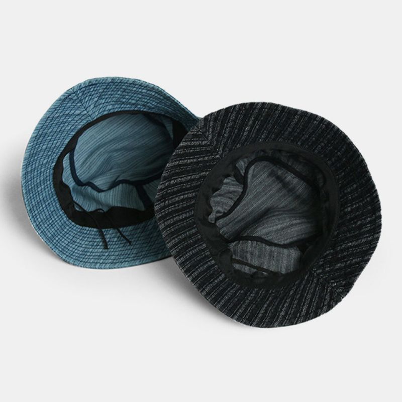 Unisex Denim Randmönster Casual Travel Sunshade Bucket Hat