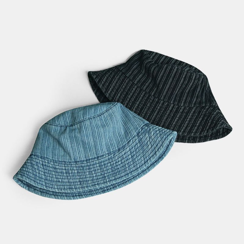 Unisex Denim Randmönster Casual Travel Sunshade Bucket Hat