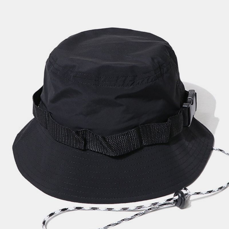 Unisex Dragsko Spänne Enfärgad Snabbtorkande Sunscreen Bucket Hat