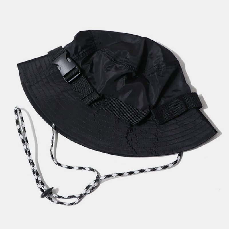 Unisex Dragsko Spänne Enfärgad Snabbtorkande Sunscreen Bucket Hat