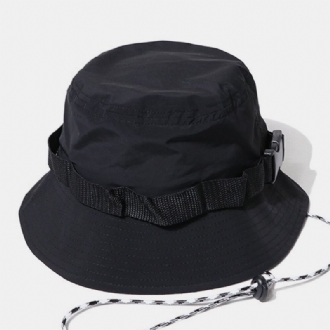 Unisex Dragsko Spänne Enfärgad Snabbtorkande Sunscreen Bucket Hat