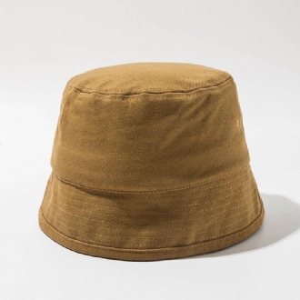 Unisex Enfärgad Bomullsmössa Bucket Hats