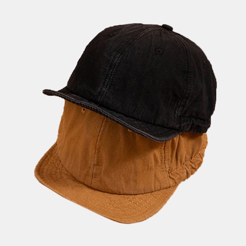 Unisex Enfärgad Kort Sortbrättad Snapback-hatt Casual Wild Elastiskt Band Baseballkeps