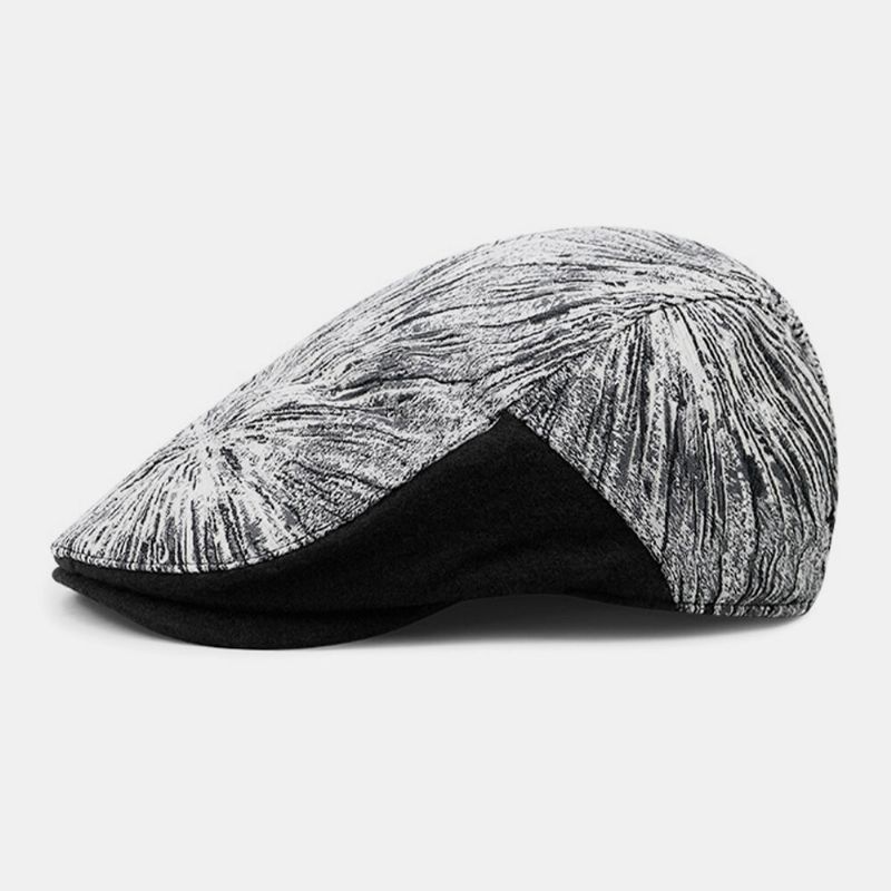 Unisex Färgbroderi Jacquard Utomhussolskydd Pläd Baskerkeps Platt Hatt Målarhatt