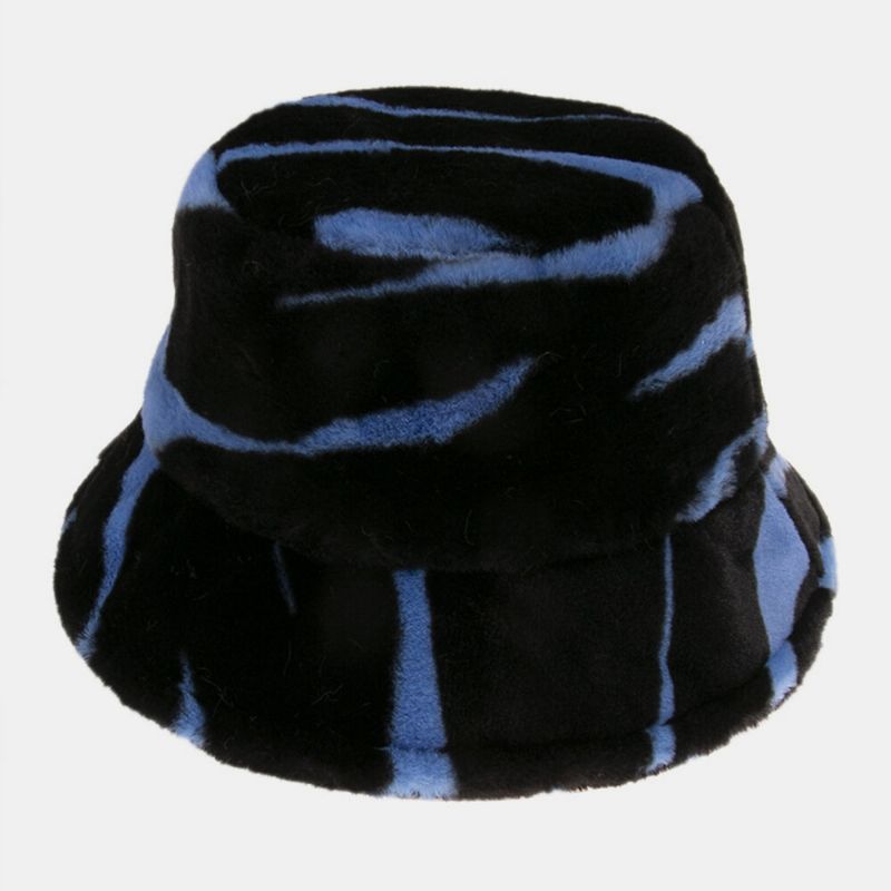 Unisex Filtzebramönster Plus Tjock Och Sammet Varm Vindtät Mjuk All-match Bucket Hat