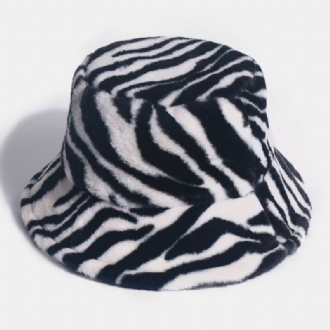 Unisex Filtzebramönster Plus Tjock Och Sammet Varm Vindtät Mjuk All-match Bucket Hat