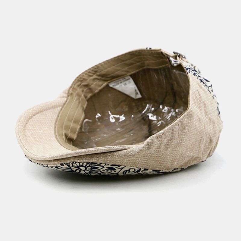 Unisex Flat Hat Overlay Cashew Blommor Mönster Vilda Andas Solskydd Framåt Cap Basker Cap