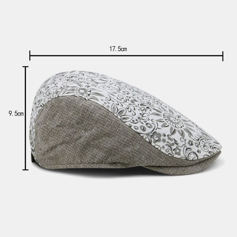 Unisex Flat Hat Overlay Cashew Blommor Mönster Vilda Andas Solskydd Framåt Cap Basker Cap