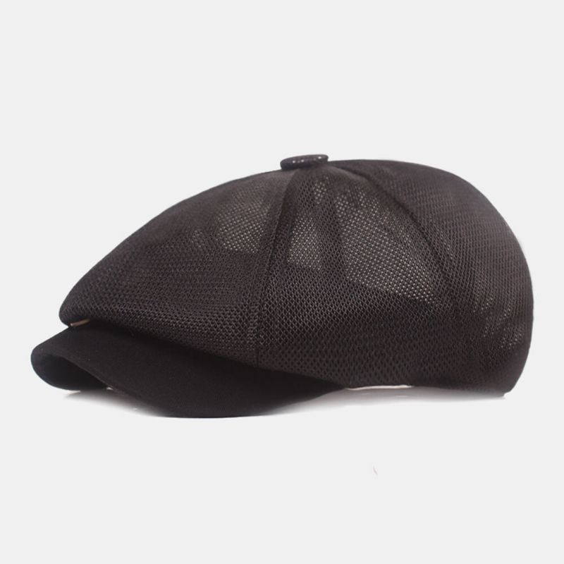 Unisex Full Mesh Andas Casual Basker Keps Åttakantig Hat Målare Keps Framåt