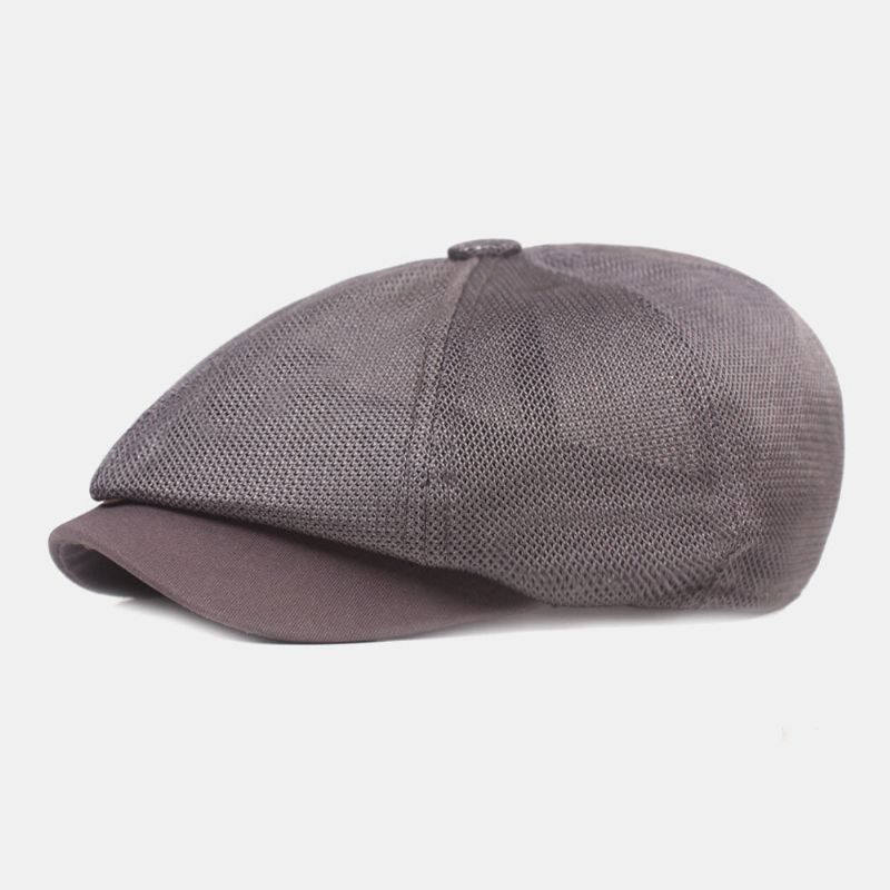 Unisex Full Mesh Andas Casual Basker Keps Åttakantig Hat Målare Keps Framåt