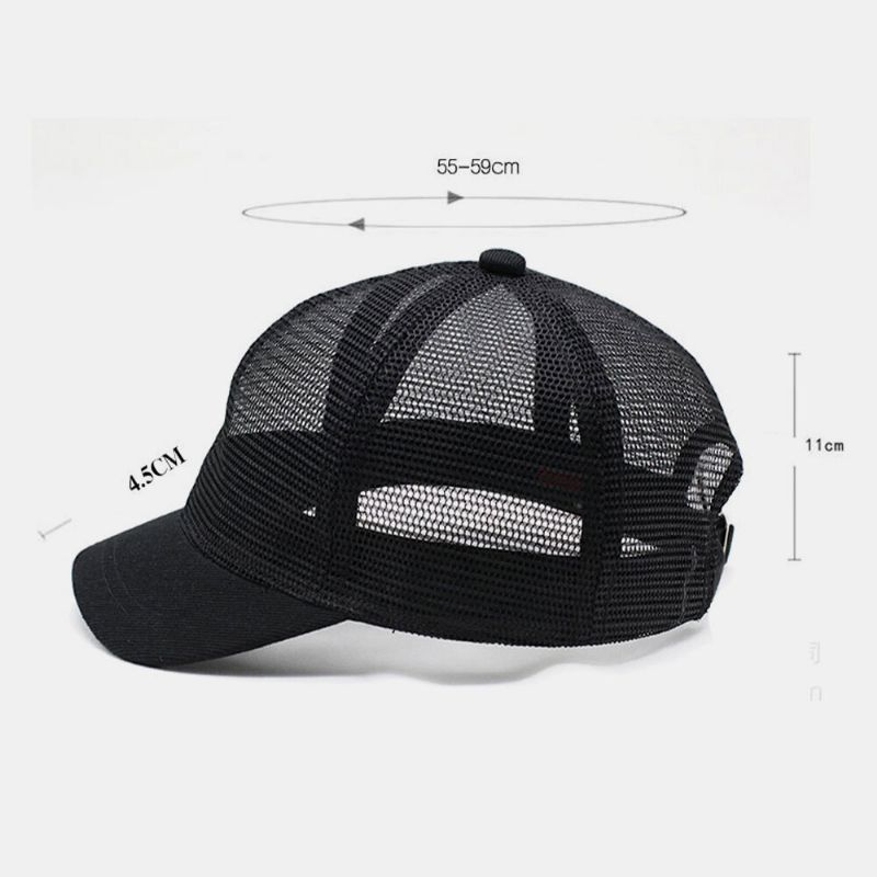 Unisex Full Mesh Andningsbar Justerbar Kortkurva Basebollkepsar