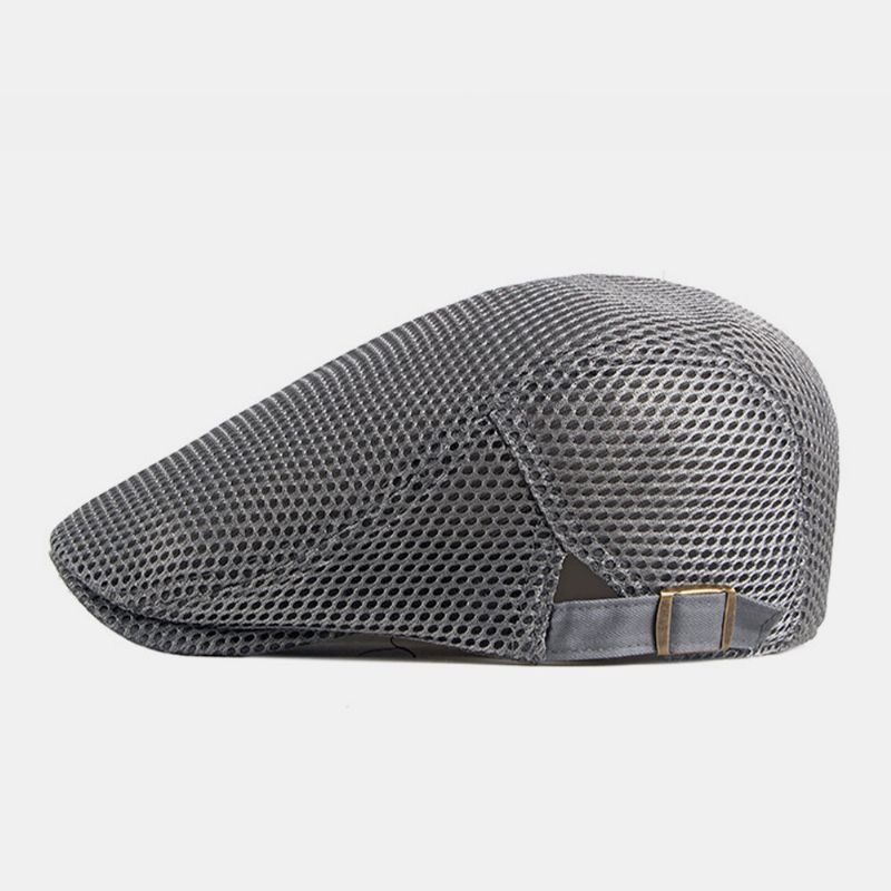 Unisex Full Mesh Hollow Andas Utomhus Casual Tunn Solskydd Framåt Cap Basker Cap Flat Hat