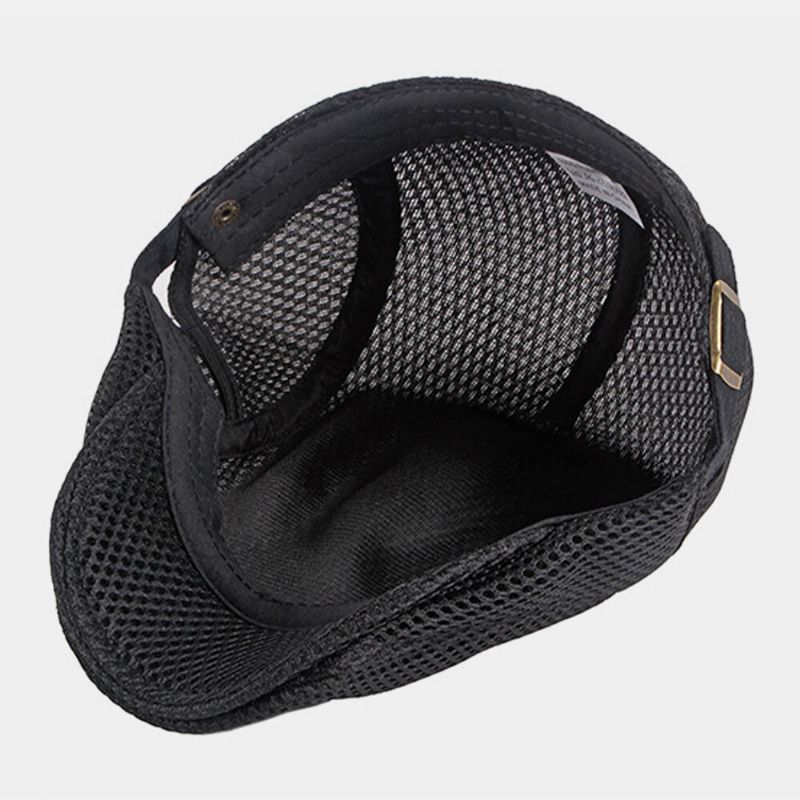 Unisex Full Mesh Hollow Andas Utomhus Casual Tunn Solskydd Framåt Cap Basker Cap Flat Hat