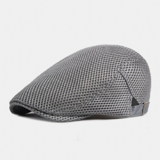 Unisex Full Mesh Hollow Andas Utomhus Casual Tunn Solskydd Framåt Cap Basker Cap Flat Hat