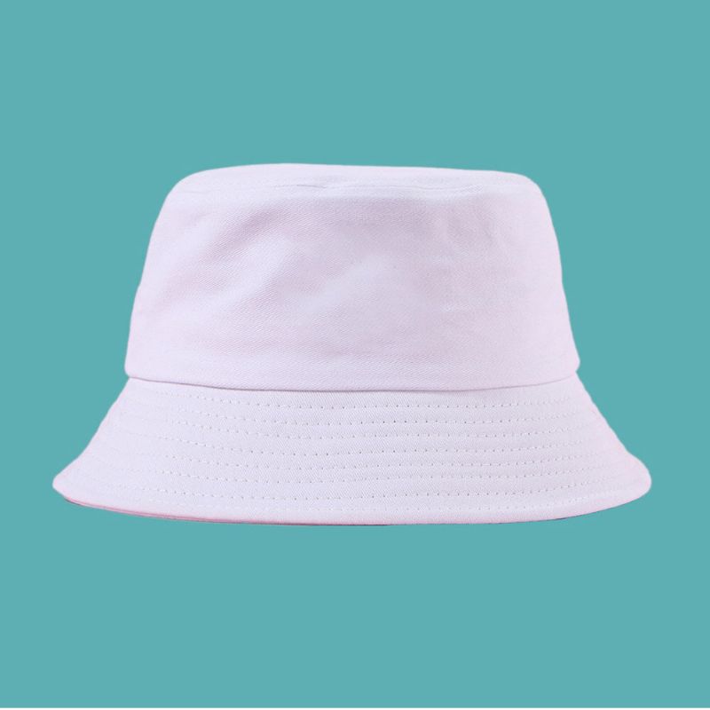 Unisex Funny Face Brodery Bucket Hat Bomull Wild Summer Travel Beach Hat