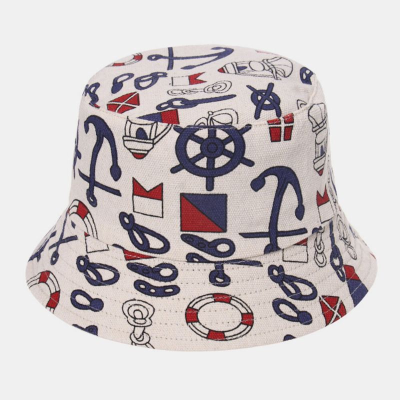 Unisex Geometriskt Mönster Cykel Brevtryck Utomhus Casual Solskydd Hatt Bucket Hat