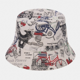 Unisex Geometriskt Mönster Cykel Brevtryck Utomhus Casual Solskydd Hatt Bucket Hat