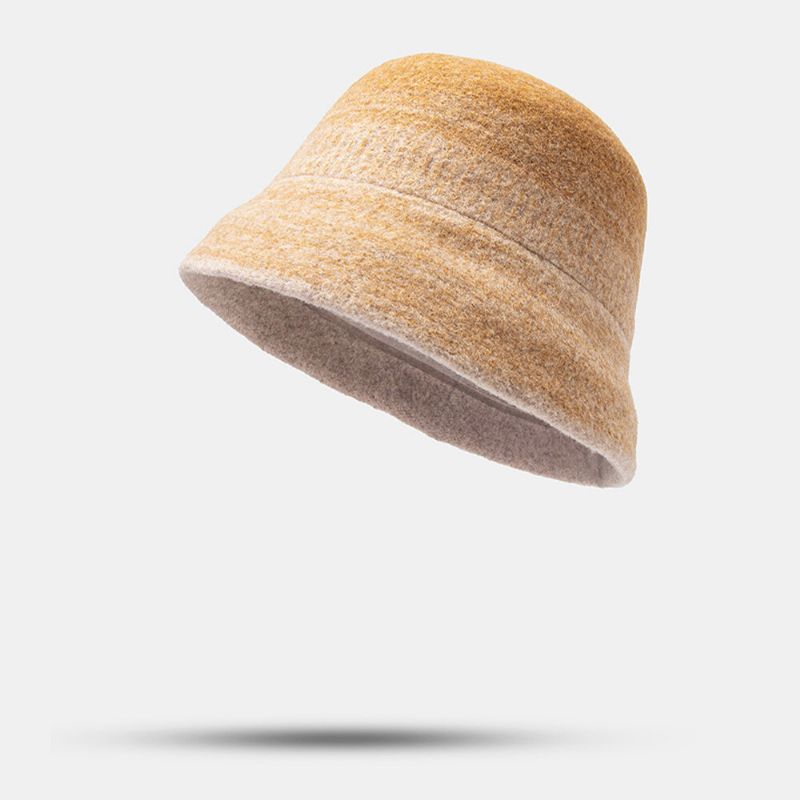 Unisex Gradient Dome Fedora Hatt Med Bred Brätte Utomhus Elegant Vild Solskydd Varm Bucket Hat