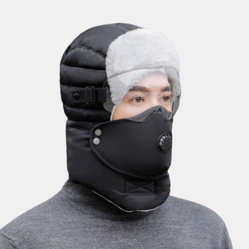 Unisex Höst Vinter Varm Trapper Hatt Med Skyddsglasögon Vuxen Utomhus Cykling Vindtätt Hörselskydd Tjocka Bomber Hattar Skid Hattar