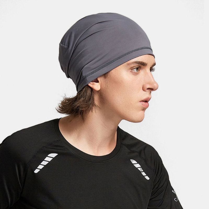 Unisex Ice Silk Enkellager Andas Svettabsorberande Hip-hop Sport Pannband Mössmössa