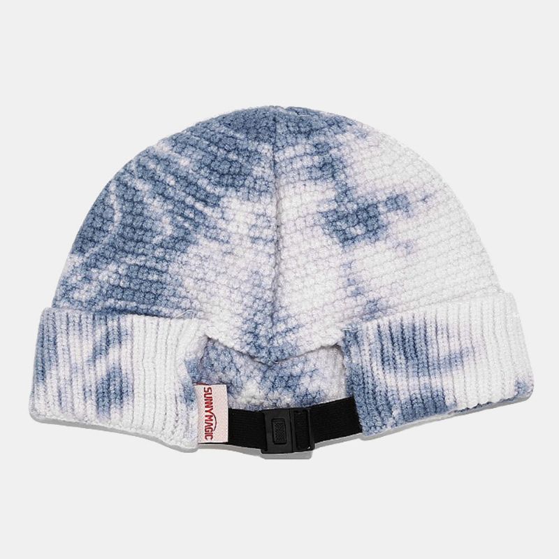 Unisex Irregular Tie-dye Mönster Stickad Keps Street Hip Hop Justerbar Andas Varmt Solskydd Hyresvärd Keps Beanie Skull Cap