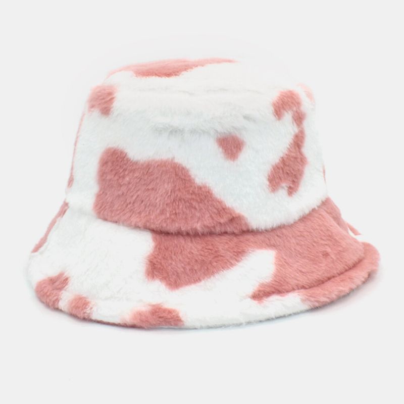 Unisex Lammhår Mjukt Varmt Casual All-match Söt Komönster Bucket Hat