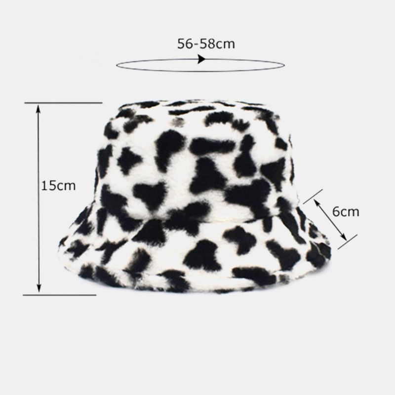 Unisex Lammhår Mjukt Varmt Casual All-match Söt Komönster Bucket Hat