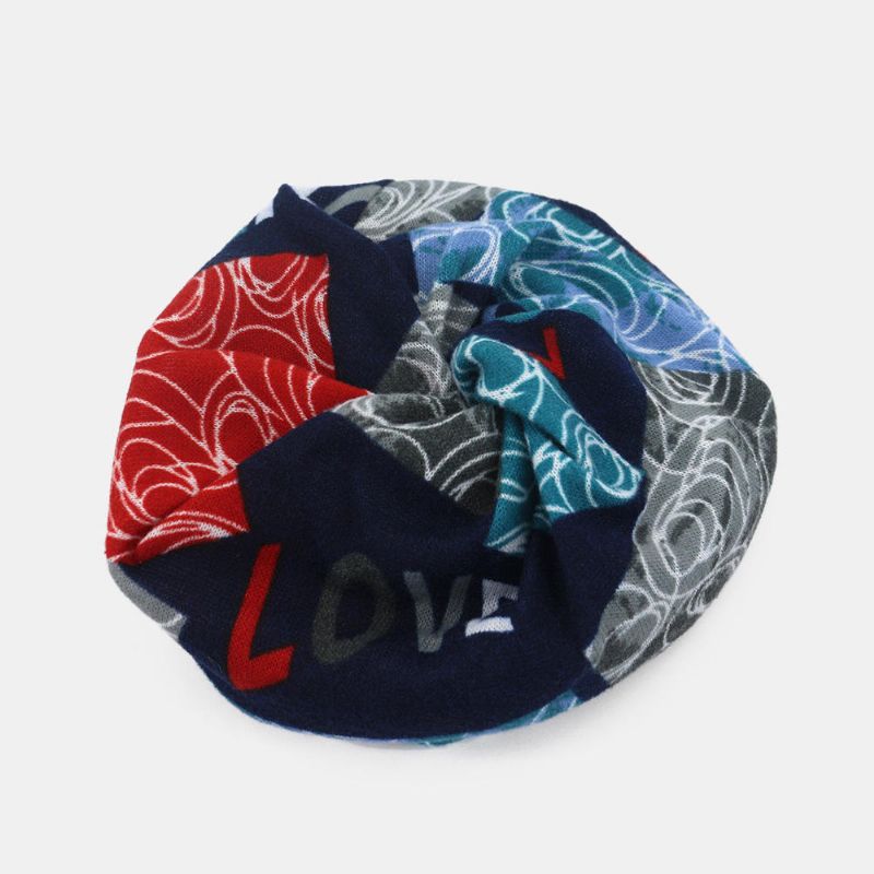 Unisex Letter Print Twist Hat Beanie Hat