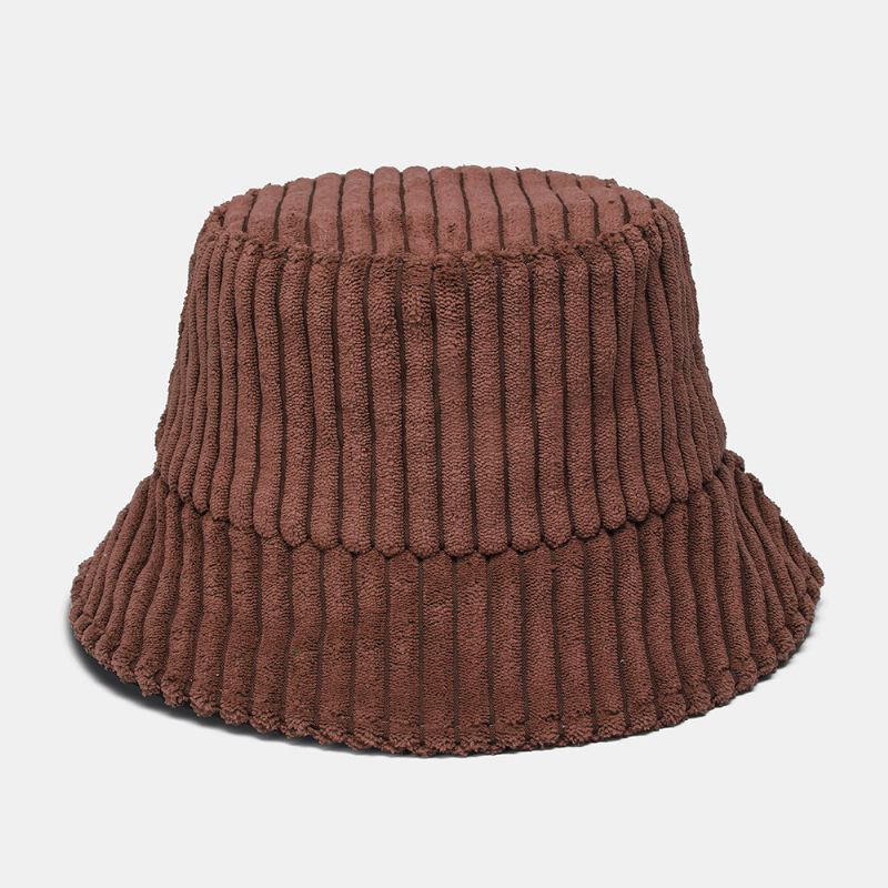 Unisex Manchester Ränder Mönster Enfärgad Varmt Hörselskydd Par Hatt Bucket Hat