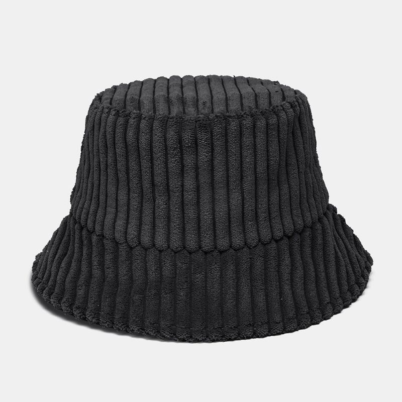 Unisex Manchester Ränder Mönster Enfärgad Varmt Hörselskydd Par Hatt Bucket Hat