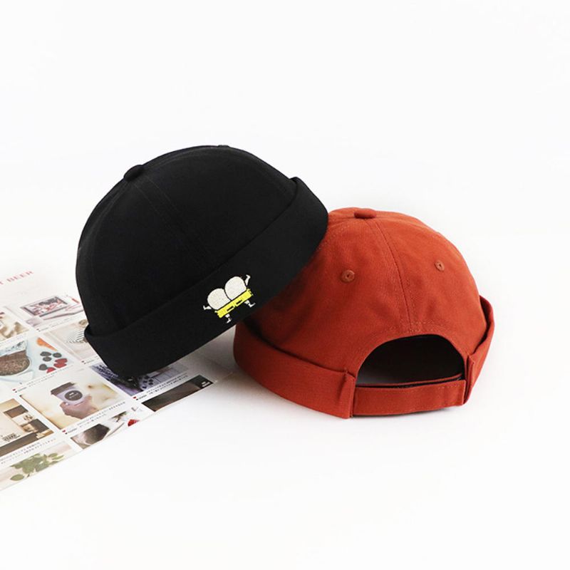 Unisex Melonhatt Sommar Tunn Sektion Hiphop Hyresvärdsmössa Retro Fritidsgata Brättelösa Hattar