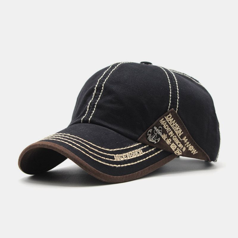 Unisex Metallbåtsankare Basebollhattar Brevbroderi Utomhus Solkräm Murgrönakeps Stretch Fit Keps