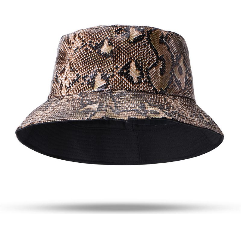 Unisex Ormmönster Bucket Hat Dubbelsidig Bucket Hat Bärbar Sun Shade Fisherman Hat