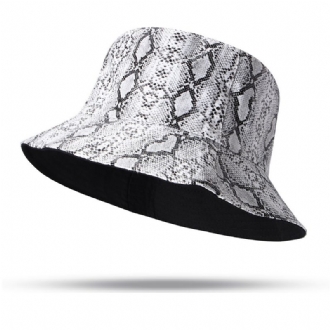 Unisex Ormmönster Bucket Hat Dubbelsidig Bucket Hat Bärbar Sun Shade Fisherman Hat