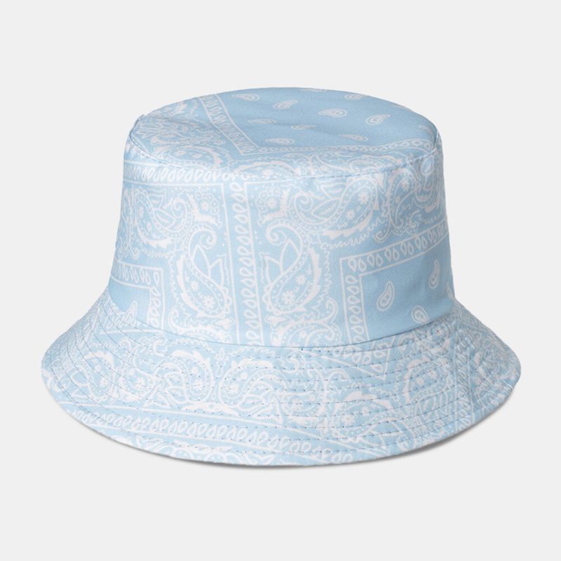 Unisex Overlay Cashew-tryck Bucket Hat Blandade Färgsömmar Casual Solskyddshatt