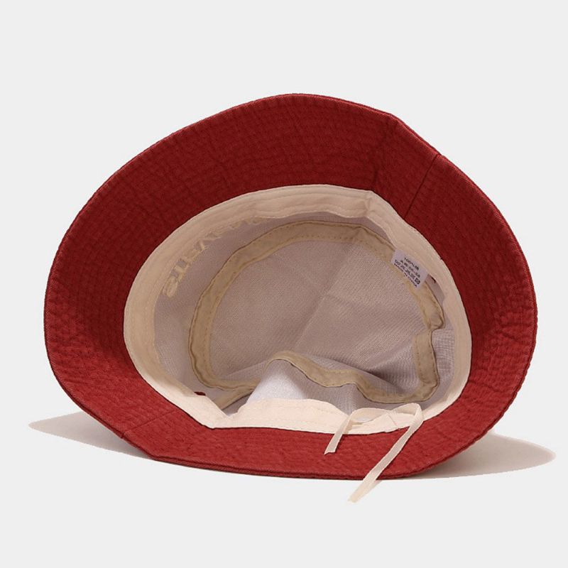 Unisex Patchwork Färgblock Solhatt Bomull Brevbroderi Sommar Casual Sunshade Bucket Hat