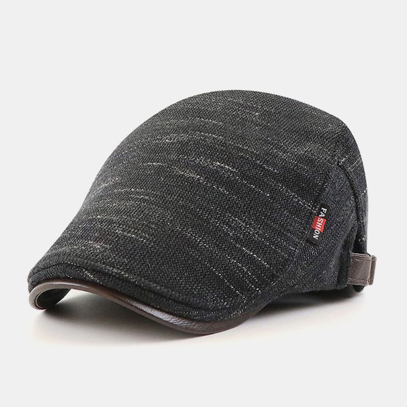 Unisex Plus Sammetsstickade Kepsar Höst-vinter Varm Polar Fleece Basker Keps Flat Hat Driver Hat