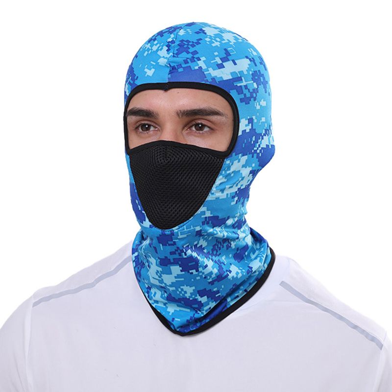 Unisex Polyester Kamouflage Casual Outdoor Ridning Andas Vindtätt Solskydd Halsskydd Mesh Ansiktsmask Beanie Hattar