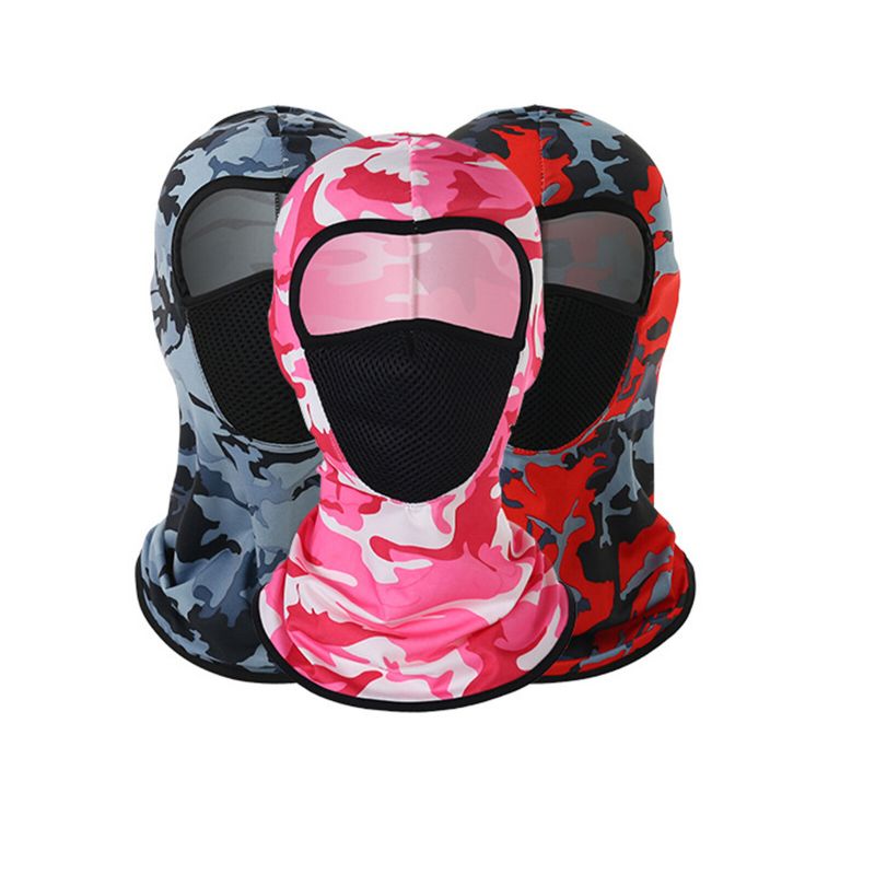 Unisex Polyester Kamouflage Casual Outdoor Ridning Andas Vindtätt Solskydd Halsskydd Mesh Ansiktsmask Beanie Hattar