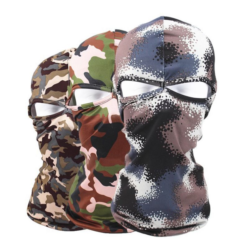 Unisex Polyester Kamouflage Casual Outdoor Ridning Vindtät Solskydd Halsskydd Ansiktsmask Mössmössor