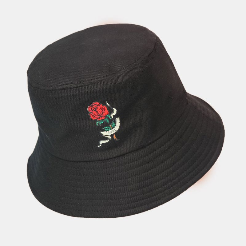 Unisex Rostryck Solhatt Bomull Enkel Solkräm Bucket Hat Sommarresor Strandhatt