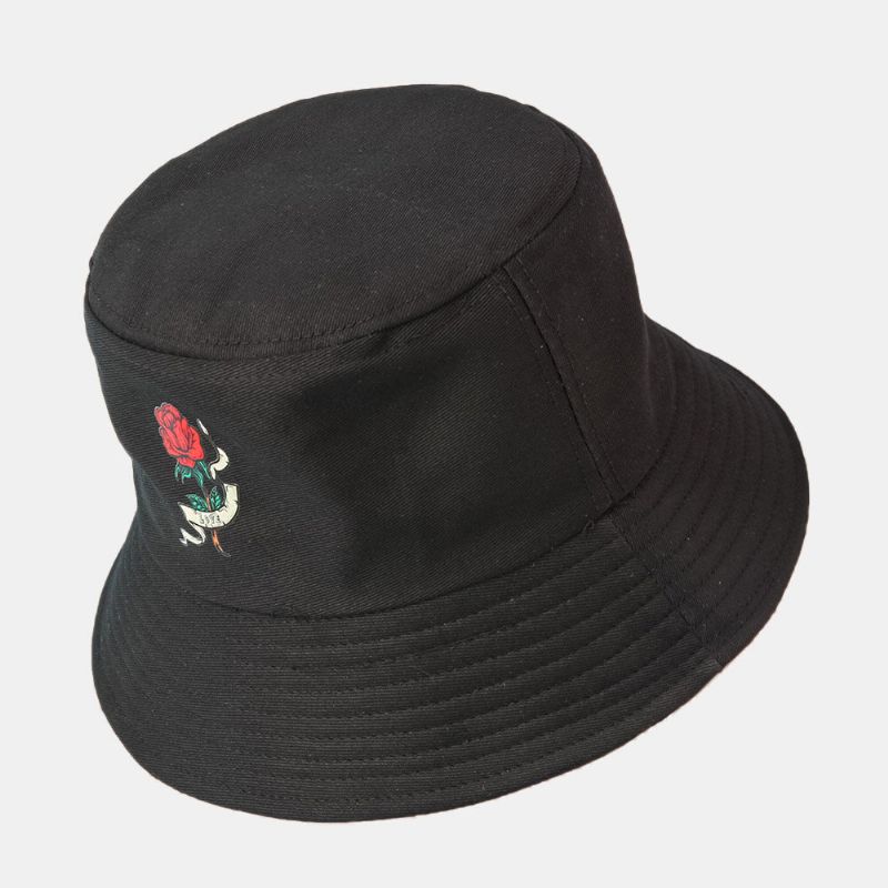 Unisex Rostryck Solhatt Bomull Enkel Solkräm Bucket Hat Sommarresor Strandhatt