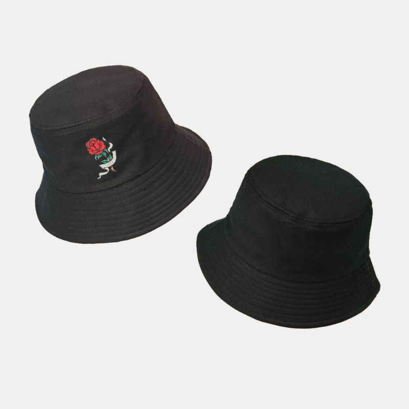 Unisex Rostryck Solhatt Bomull Enkel Solkräm Bucket Hat Sommarresor Strandhatt